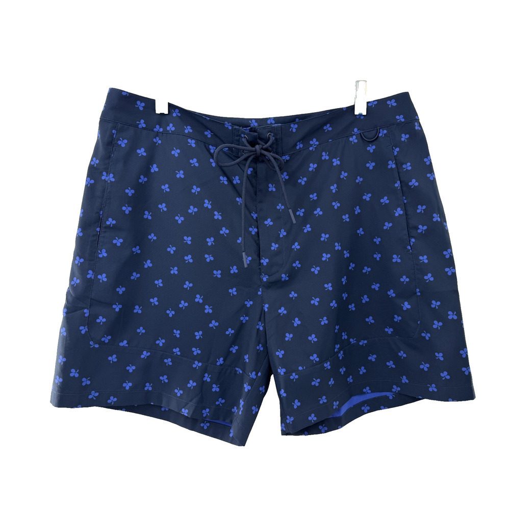 Outdoor Voices Men's Floral Multi Light & Dark Blue Swim Trunks Size XL